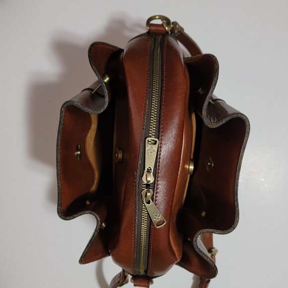 Patricia Nash Bag Satchel Purse Brown Leather Cottage Country Rustic Camera Bag - Picture 4 of 9